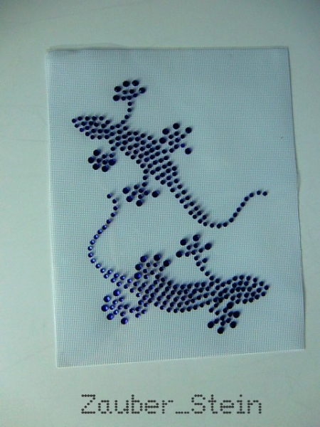 Echse Gecko Salamander Strass Hotfix Hotglue Bügelbild Shirt Hose Jacke Tasche
