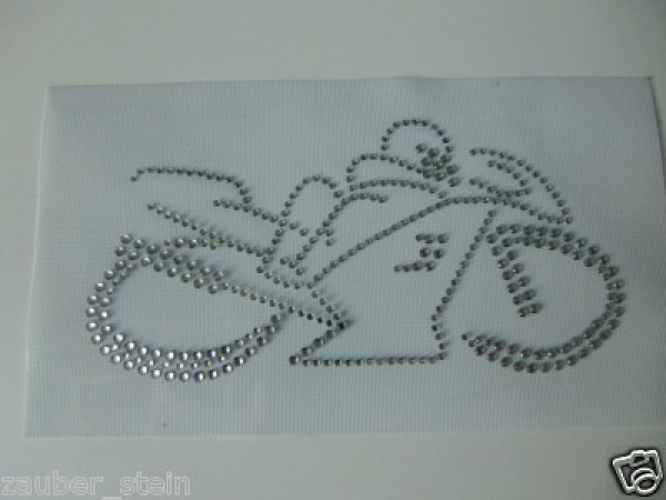 Motorrad Moped Hotfix Bügelbild Strass Speed