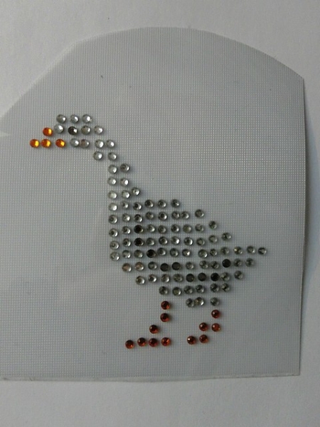 Ente Gans Bügelbild Hotfix Strass Shirt Jacke Treibjagd Jäger Lodenmantel