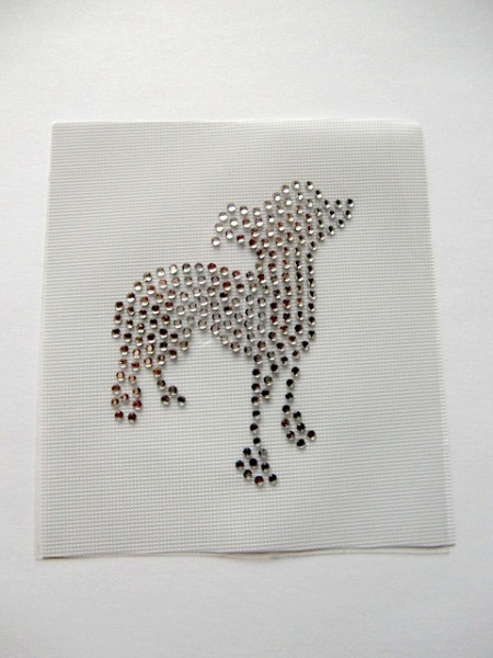 Chinesischer Schopfhund Hund Strass Hotfix Hotglue Bügelbild Bügelmotiv