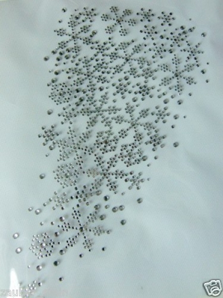 Stern Eiskristall Schneeflocke Strass Hotfix Bügelbild Schiebevorhang Stuhlhusse