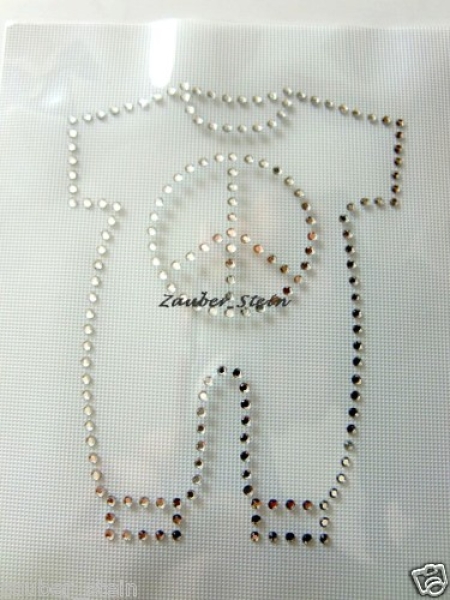 Peace Strampler für Wunschkind Hotfix Bügelbild Strass