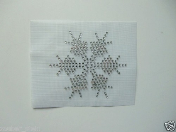 Stern Eiskristall Schneeflocke Strass Hotfix Bügelbild