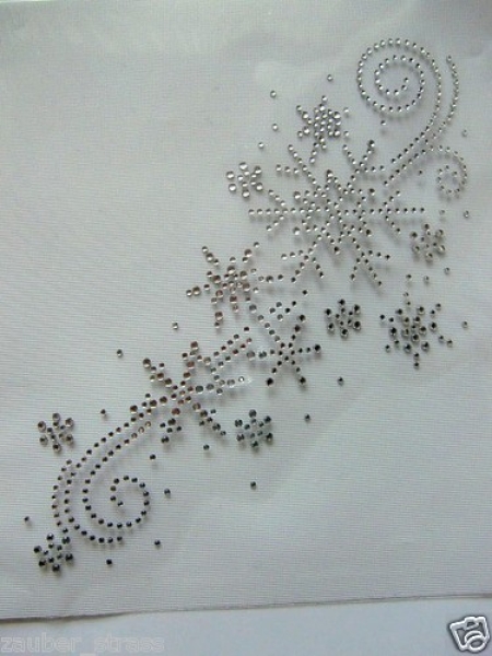 Stern Eiskristall Schneeflocke Strass Hotfix Bügelbild Tischdecke Schiebevorhang