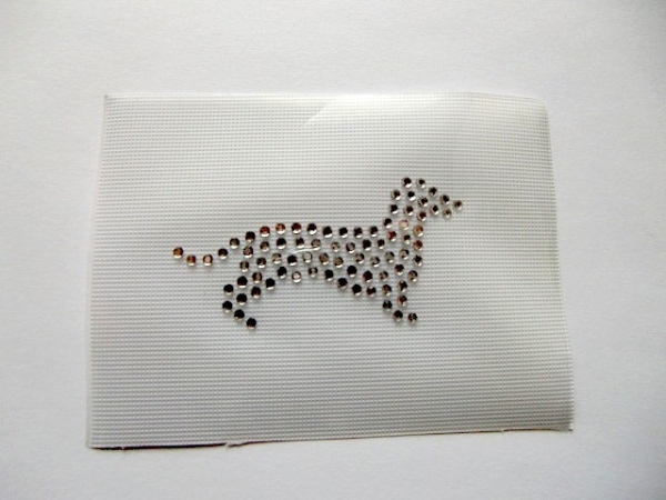 Dackel Teckel Hund Strass Hotfix Hotglue Bügelbild Bügelmotiv