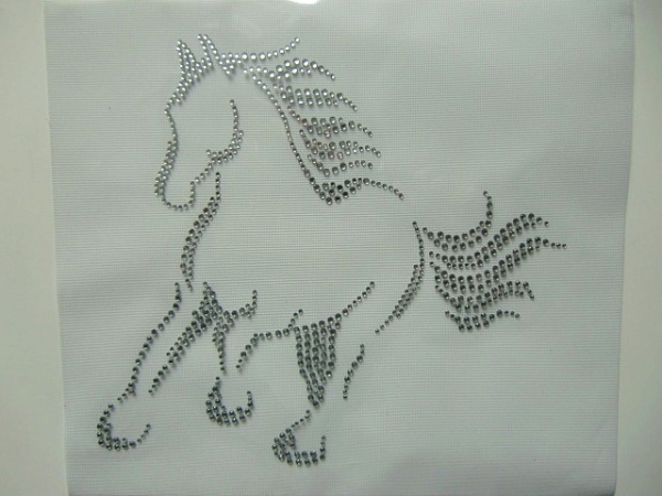 Traumhaftes Pferd Reiten Dressur Schabracke Bügelbild Strass Hotfix Hotglue Strass