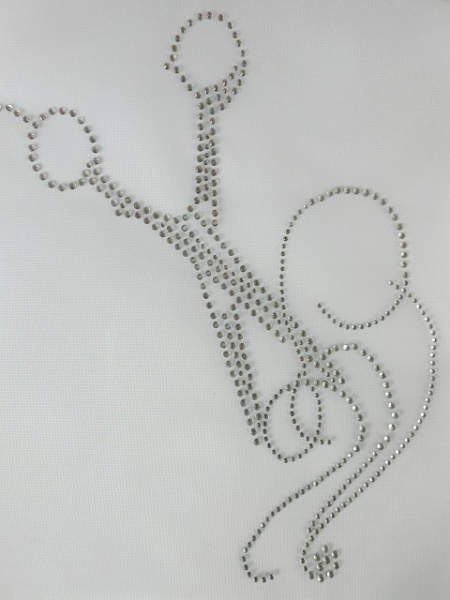 XXL 30x26cm!!! Strass Haare Schere Bügelbild Friseur Frisör Hotfix Friseurumhang