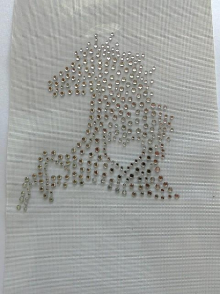 Pferd Dressur Reiten Strass Hotfix Bügelbild Schabracke Bandagen Abschwitzdecke re