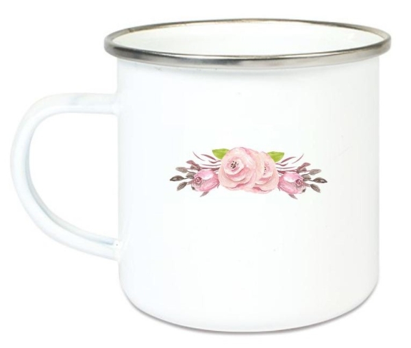 zauberhafte Tasse Emailletasse romantisches Pferd Blumen Boho Name, Wunschname, KITA Kindergarten, Einschulung, Dankeschön, Abschied, Jubiläum, Geschenk, Becher von Lüttentüddel