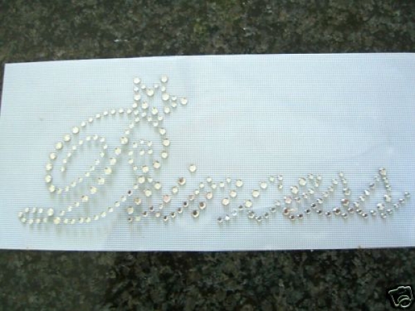 Princess Schriftzug Strass Hotglue Hotfix Bügelbild