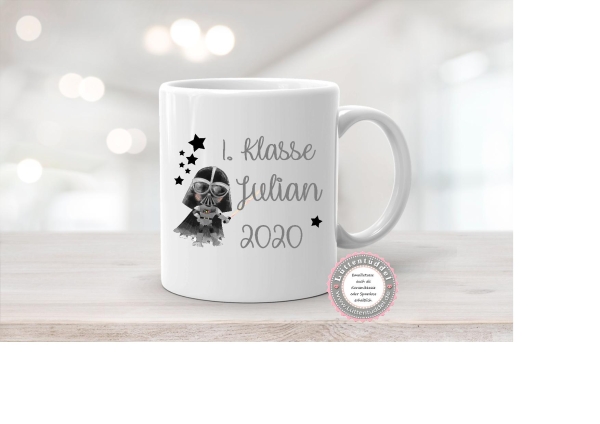 Tasse Emailletasse zauberhafte Tasse Emailletasse,1. Klasse Sterne Name Wunschname KITA Kindergarten Einschulung Becher LüttentüddelWunschname, Einschulung KITA Dankeschön, Abschied, Jubiläum, Geschenk, Becher von Lüttentüddel