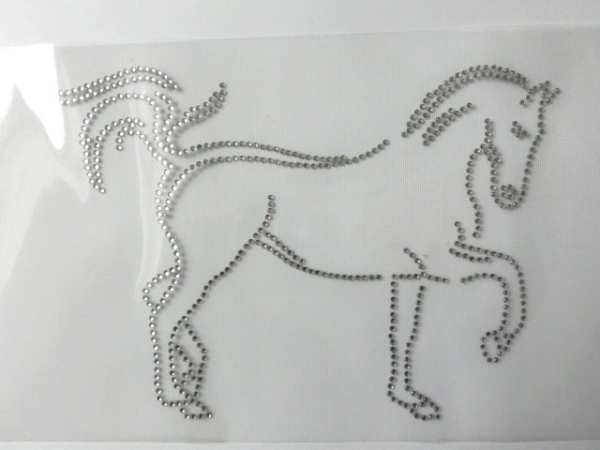 Pferd Dressur Reiten Pferde Klar HOTFIX Bügelbild Strass