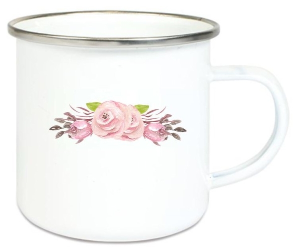 Tasse Emailletasse zauberhaftes Pferd Traumpferd Boho Schmetterlinge Blüten, Wunschname, Einschulung, KITA, Geburtstag, Dankeschön, Abschied, Jubiläum, Geschenk, Becher von Lüttentüddel